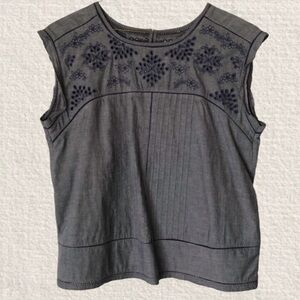 ABERCROMBIE Eyelet Navy Top